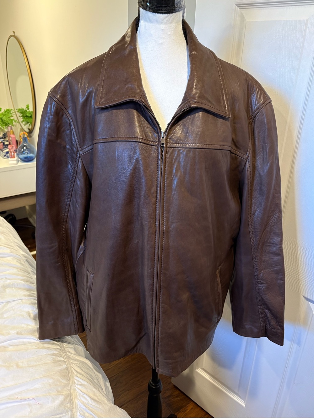 Danier Men’s Chocolate Brown Genuine Leather Jacket 2XL